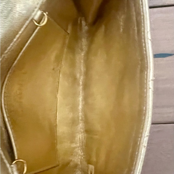 CHANEL Gold Lambskin Clutch/Purse with pearl/gold “CC” - Picture 5 of 12